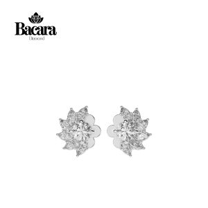 Bông Tai Kim Cương Half Daisy Whirl BT178